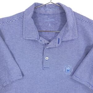 B Draddy Polo Shirt Mens S Blue White Pinstripe Tucker's Point Golf Club Bermuda